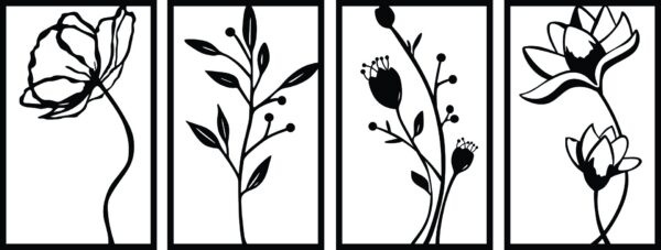 Set floral – 4 piezas, 40 × 120 cm